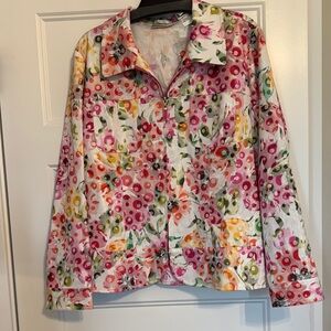 Draper’s & Damons Floral Multicolor Jacket, 1X